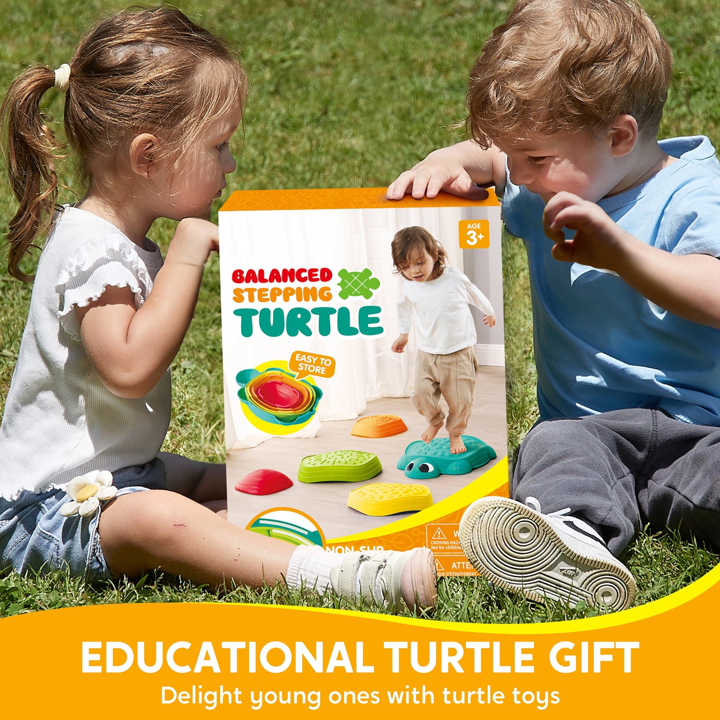 Joyfy 5 Pack Turtle Balance Stepping Stones for Kids Obstacle Course Coordination Sensory Game